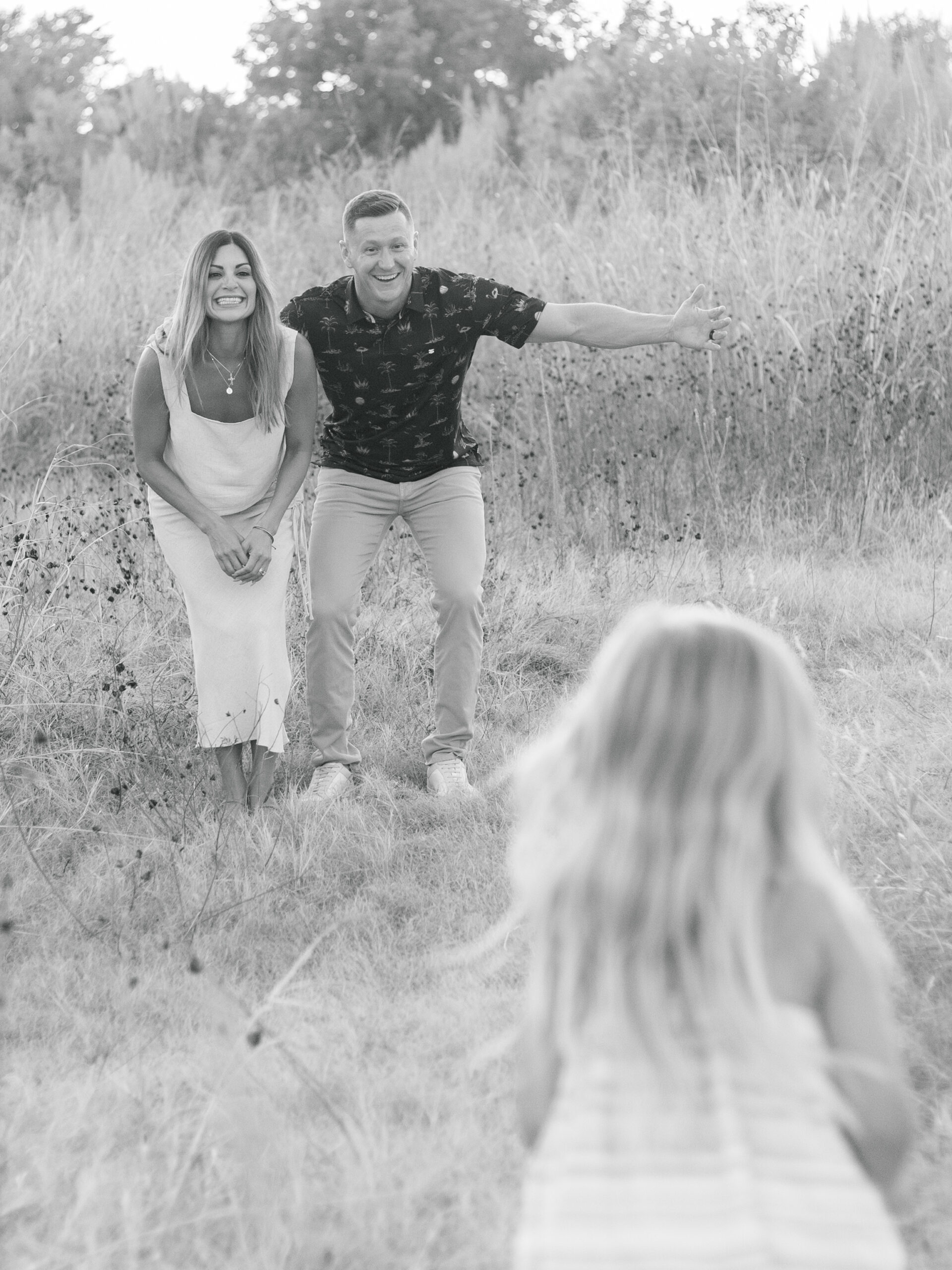 running to hug mom and dad