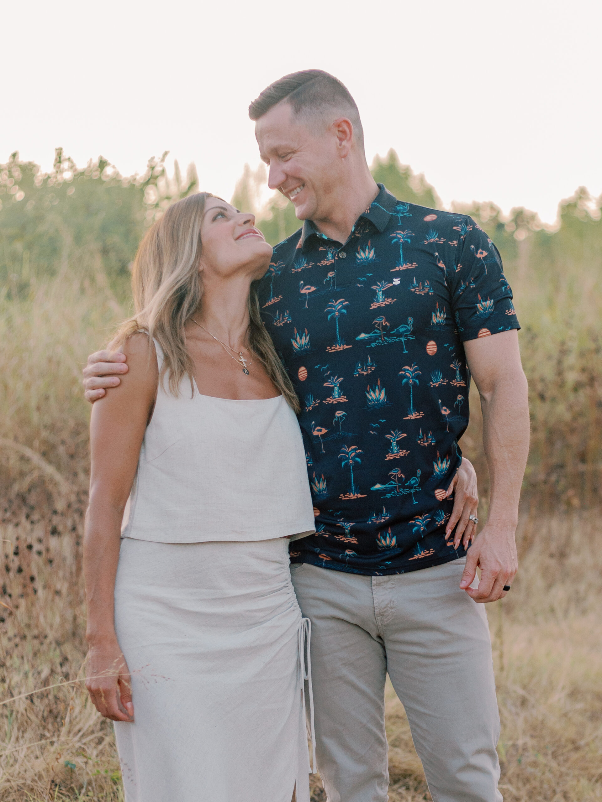 couple looks in each others eyes