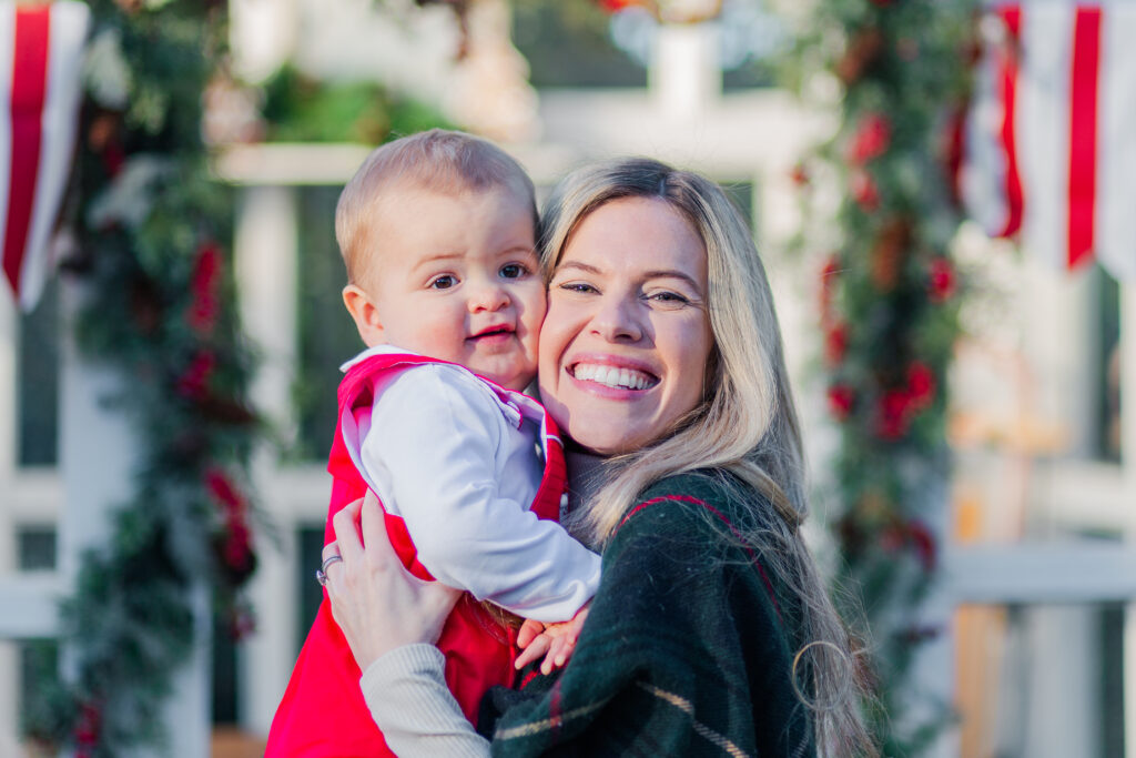 mom and baby at the greenhouse at Lemon Drop Studios in McKinney with Kate White Photography