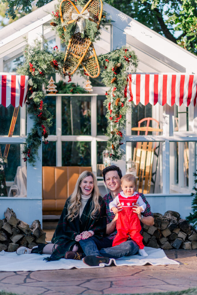 family at the greenhouse at Lemon Drop Studios in McKinney with Kate White Photography
