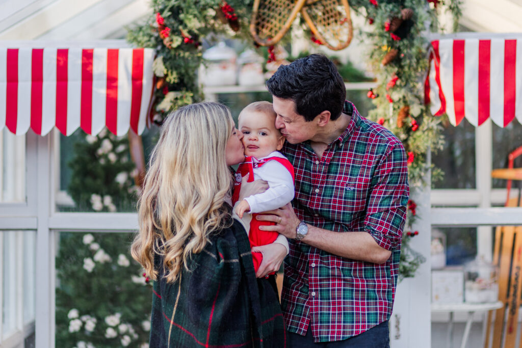 Family at the greenhouse at Lemon Drop Studios in McKinney with Kate White Photography