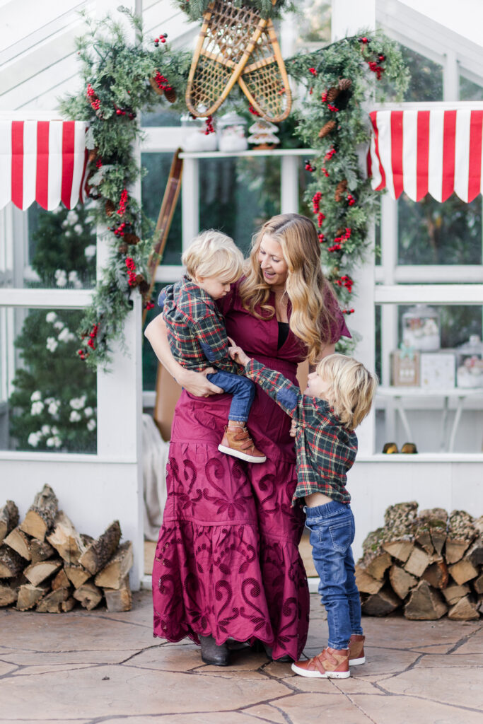 mom and sons at Lemon Drop Studios McKinney TX by Kate White Photography