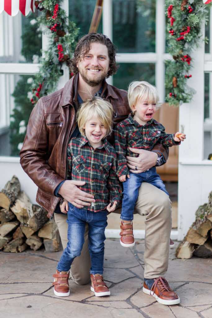 Dad and sons at Lemon Drop Studios McKinney TX by Kate White Photography