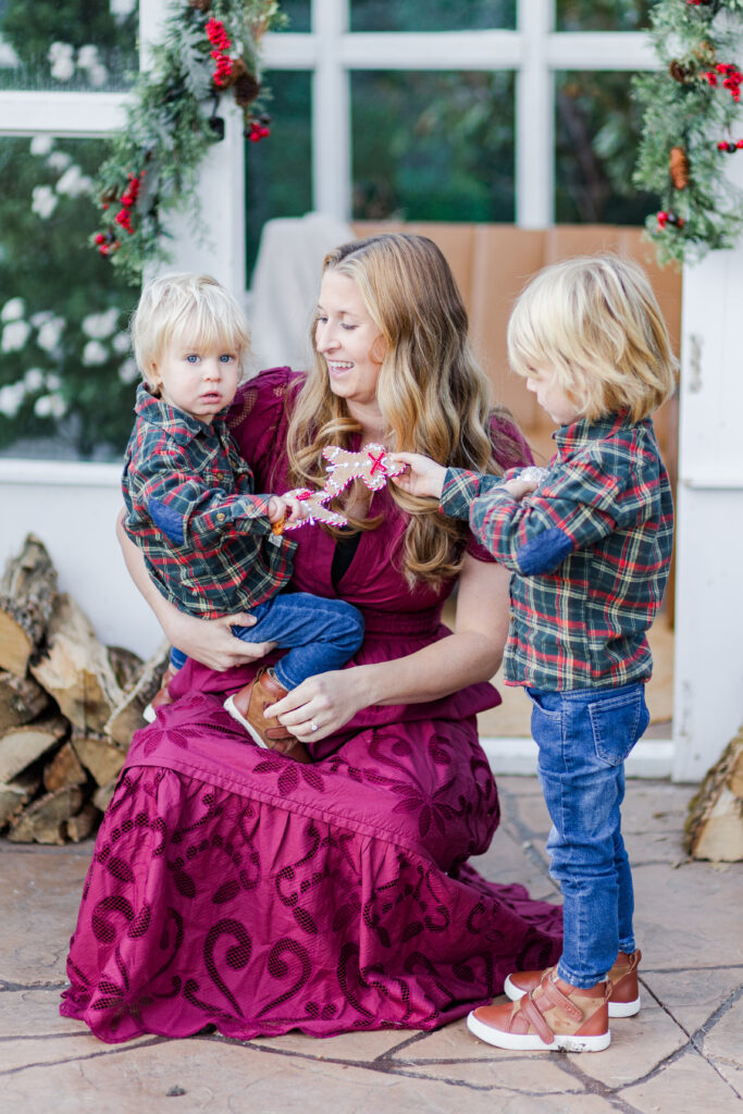 mom and sons at Lemon Drop Studios McKinney TX by Kate White Photography