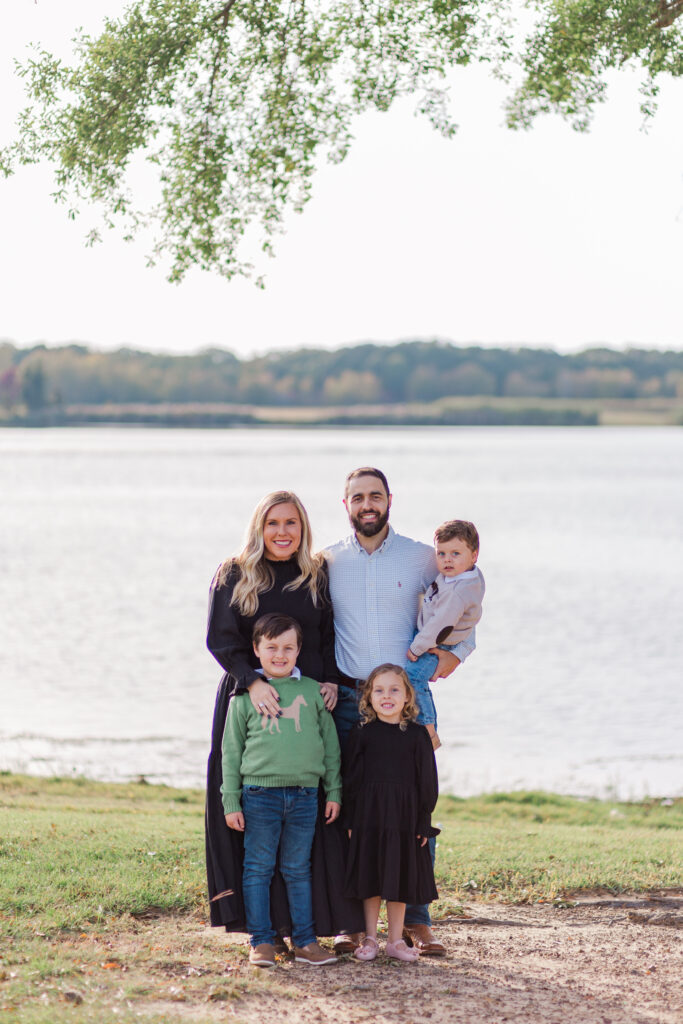 Family at Mill Creek Reservoir Park in Canton TX with Kate White Photography