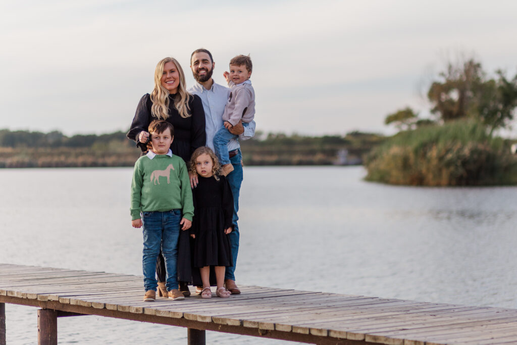 Family at Mill Creek Reservoir Park in Canton TX with Kate White Photography