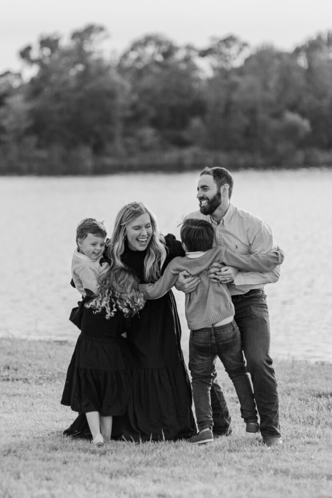 Family at Mill Creek Reservoir Park in Canton TX with Kate White Photography