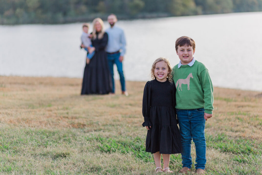siblings at Mill Creek Reservoir Park in Canton TX with Kate White Photography