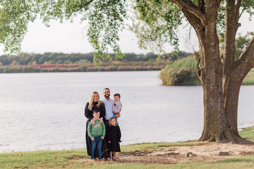 Family at Mill Creek Reservoir Park in Canton TX with Kate White Photography