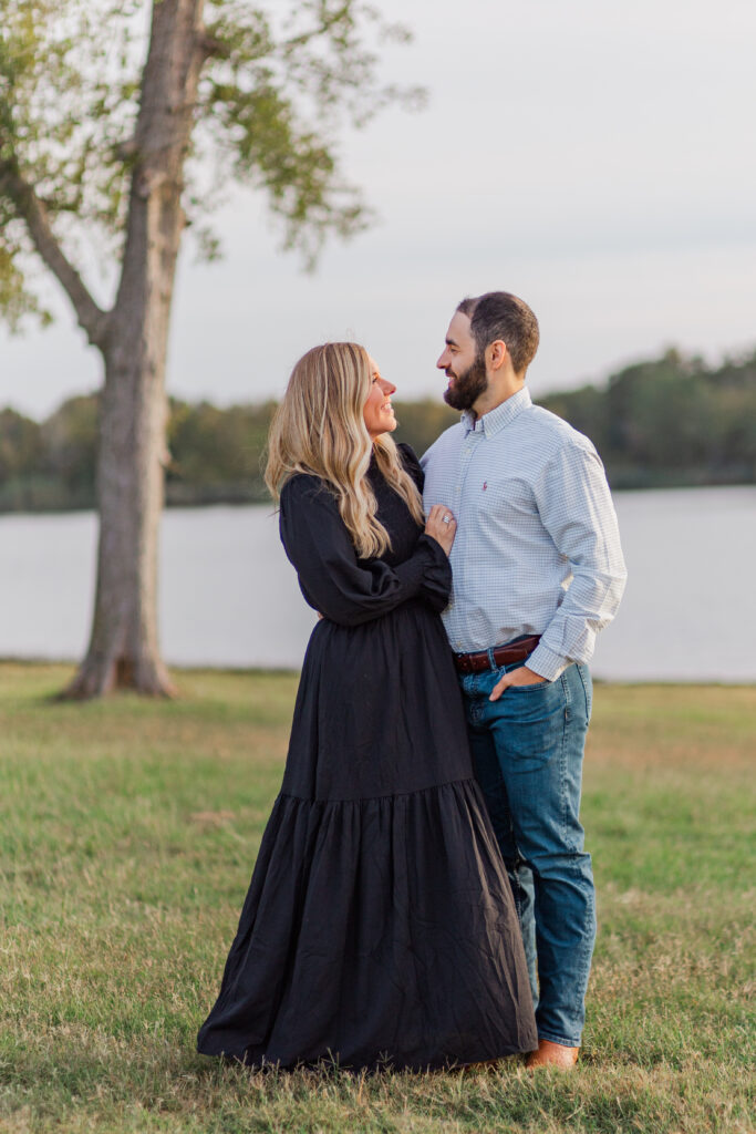 couple at Mill Creek Reservoir Park in Canton TX with Kate White Photography