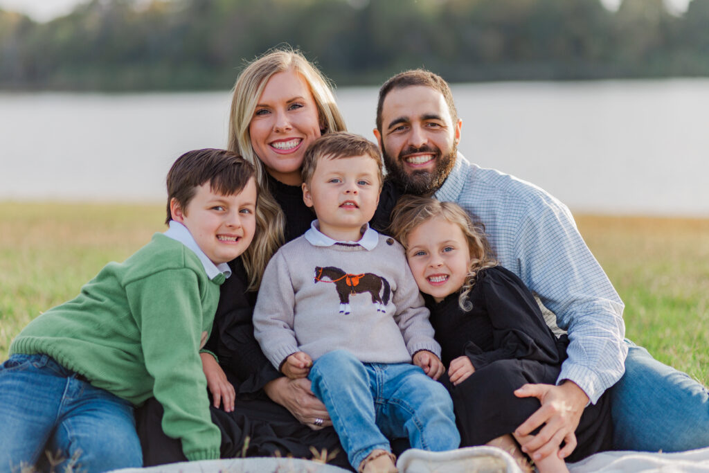 Family at Mill Creek Reservoir Park in Canton TX with Kate White Photography