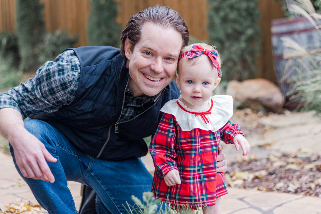 baby and dad at Lemon Drop Studios in McKinney TX by Kate White Photography