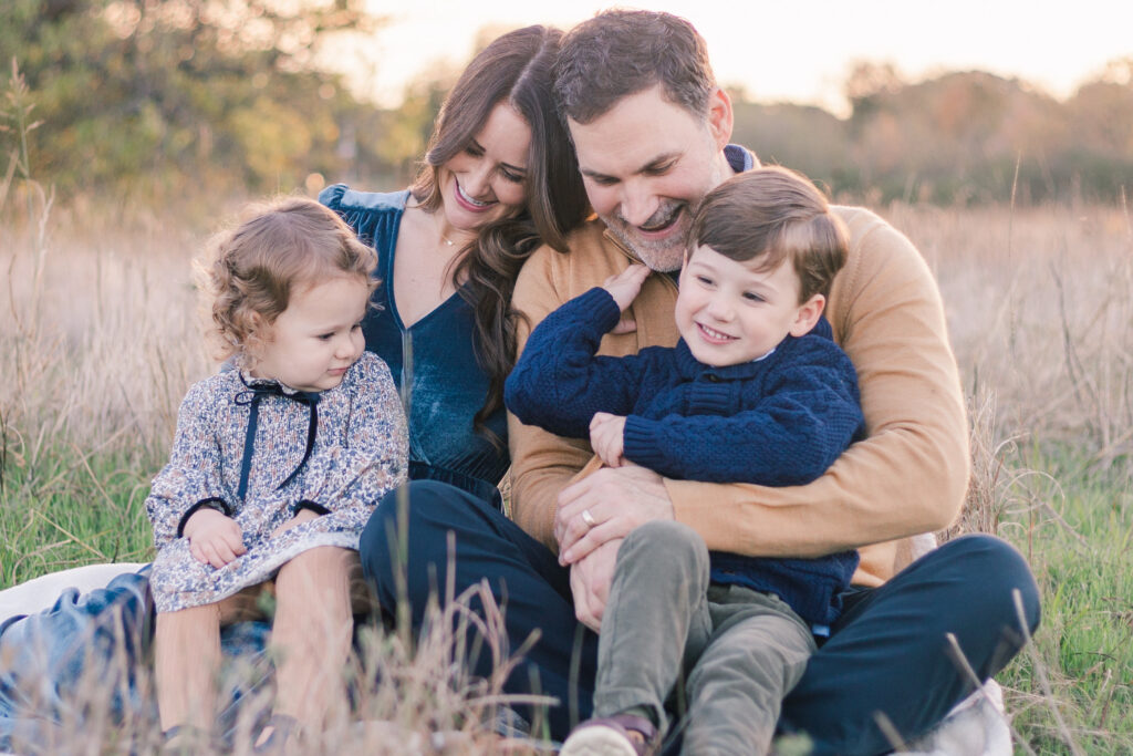 family hugs at Norbuck Park by Kate White Photography
