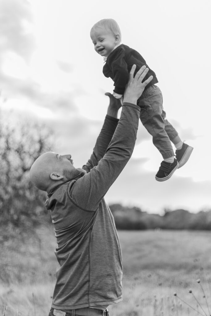 dad and son at Norbuck Park by Kate White Photography