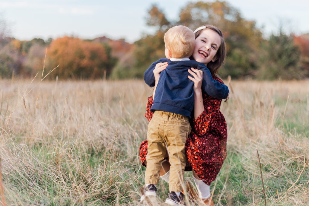 brother and sister at Norbuck Park by Kate White Photography