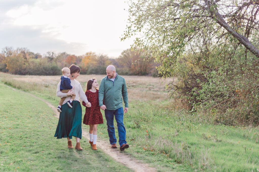 family walking at Norbuck Park by Kate White Photography