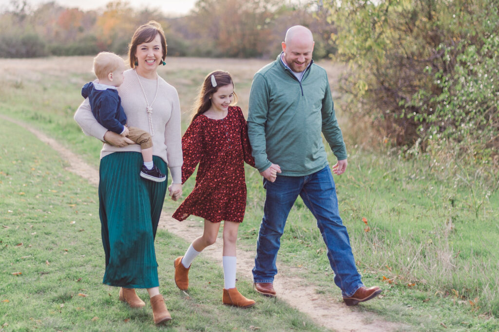 family walking at Norbuck Park by Kate White Photography
