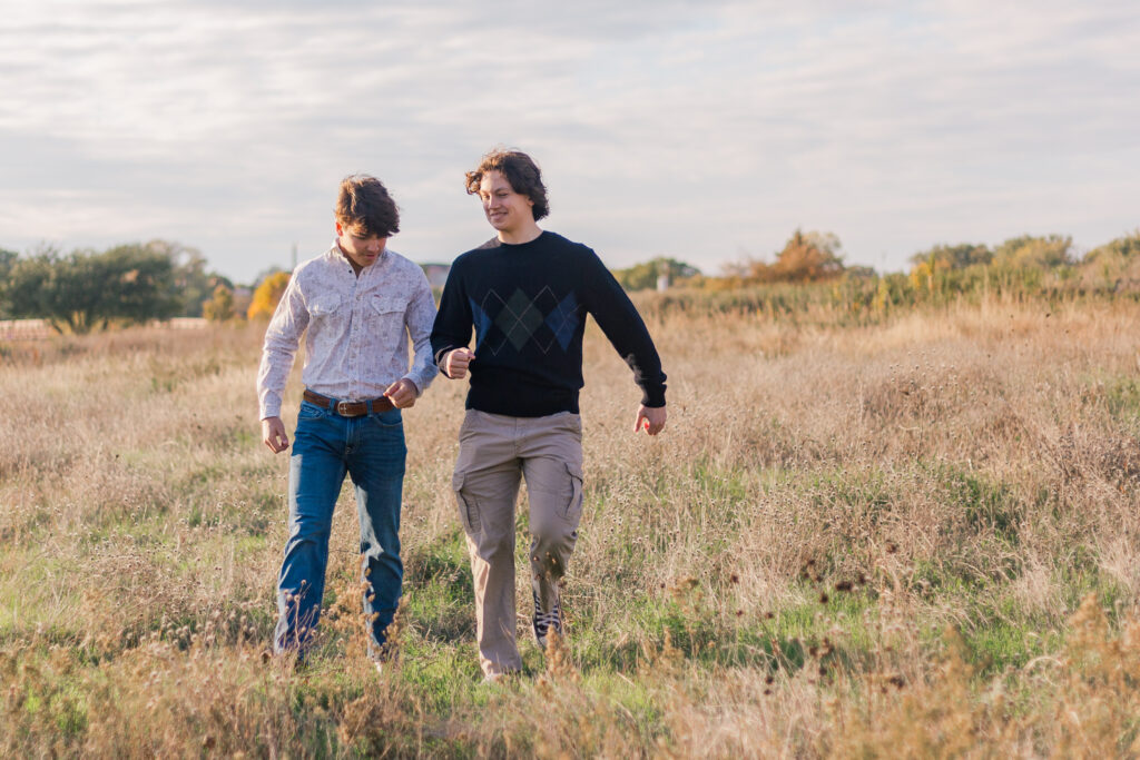 brothers at Boy Scout Hill on White Rock Lake by Kate White Photography