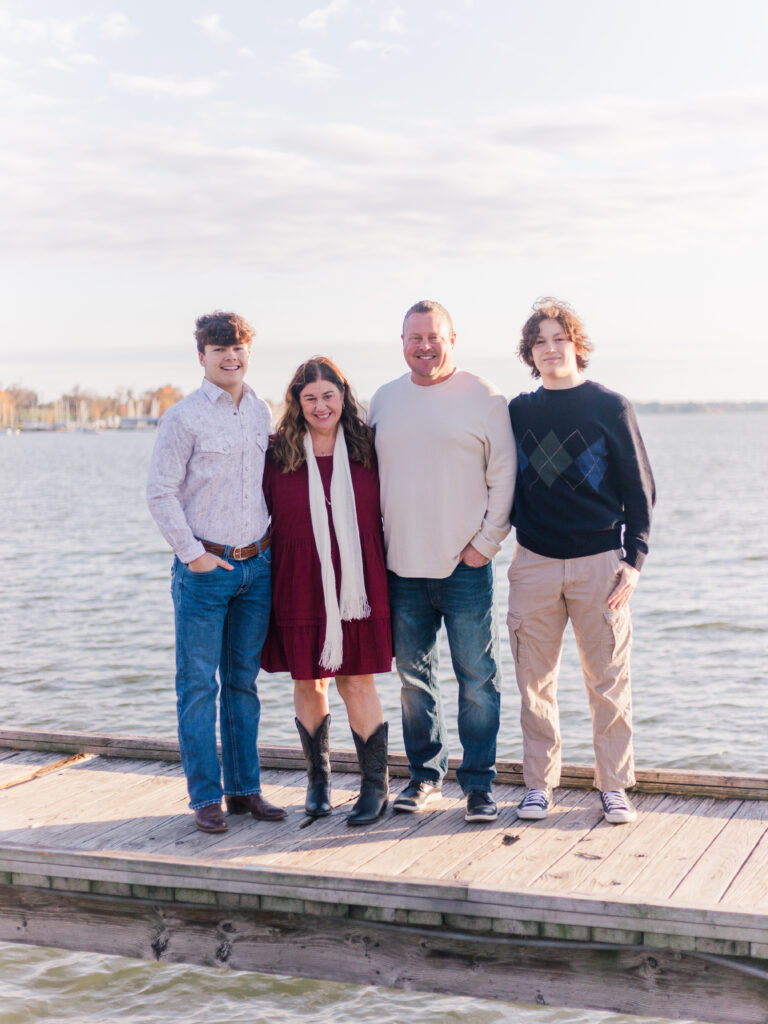 family at Boy Scout Hill on White Rock Lake by Kate White Photography