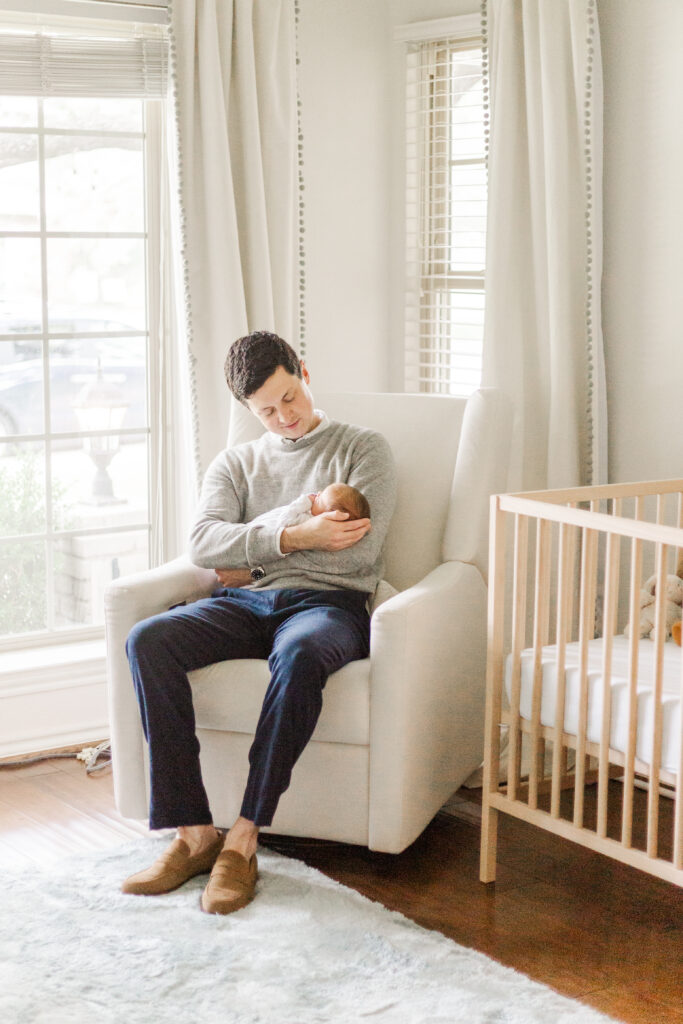 baby boy and dad in Lake Highlands TX