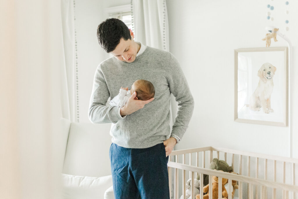 baby boy and dad in Lake Highlands TX
