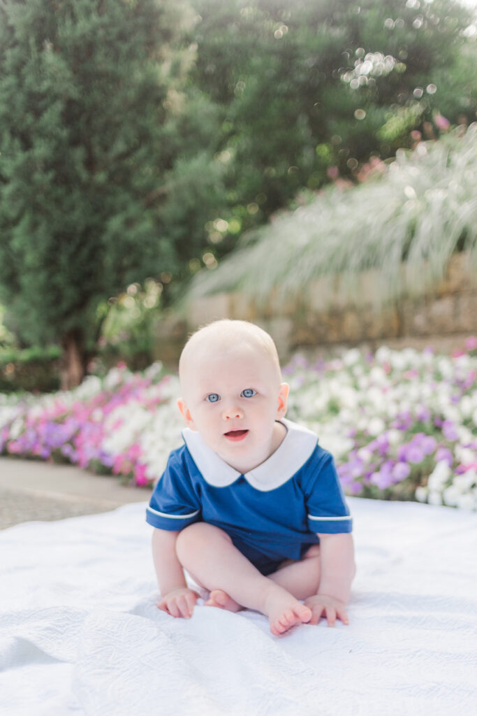 baby boy at the Dallas Arboretum