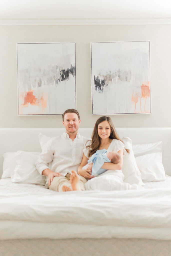 Parents and newborn in Dallas TX