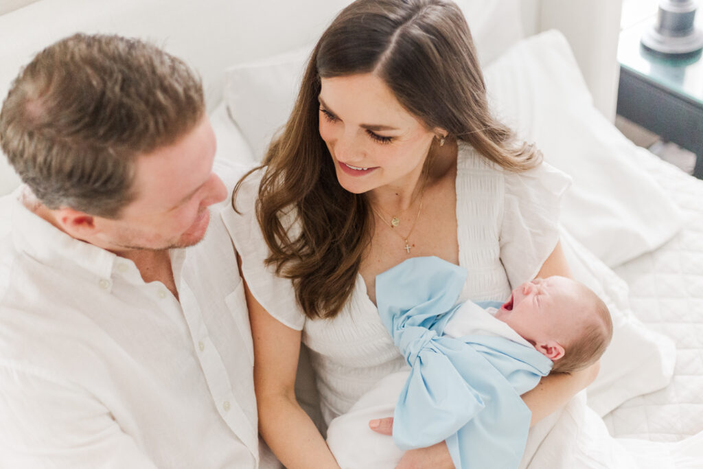 Parents and newborn in Dallas TX