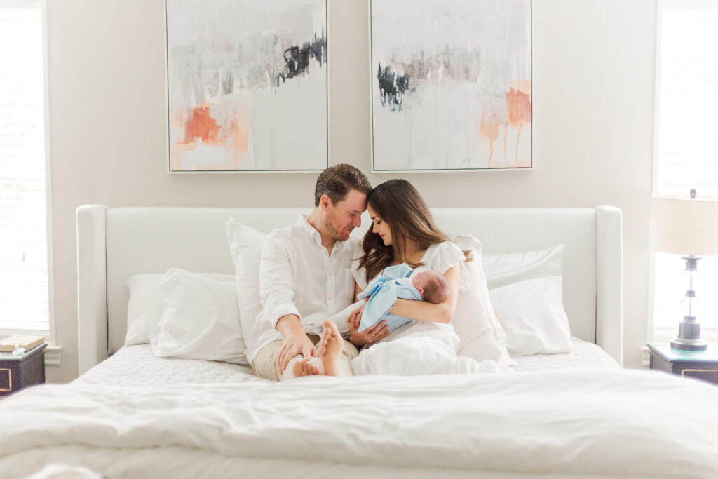 Parents and newborn in Dallas TX