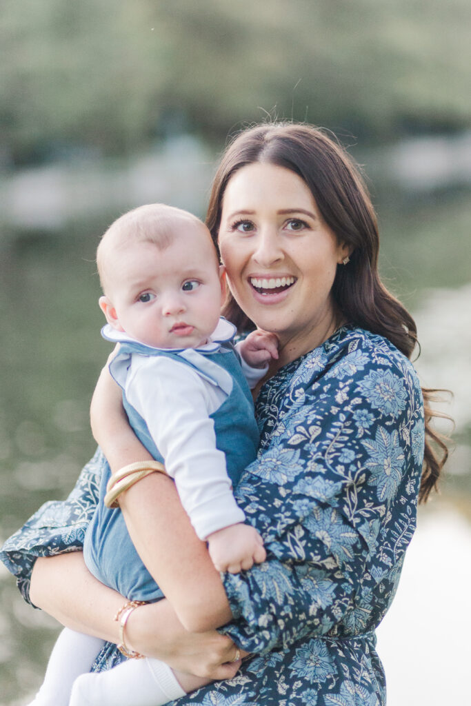 mom holds baby boy