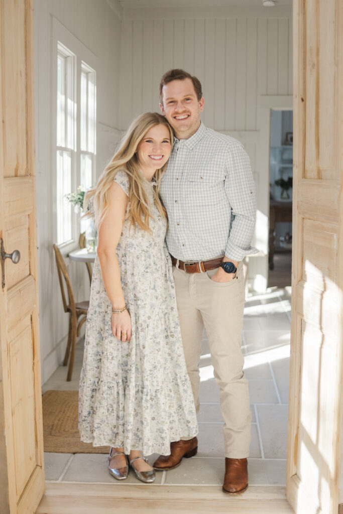 couple in McKinney at the Beverley Harris House