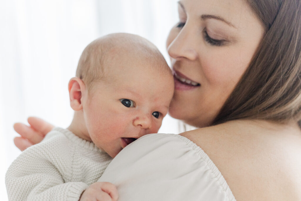 mom and baby at Lemon Drop Studios in McKinney TX