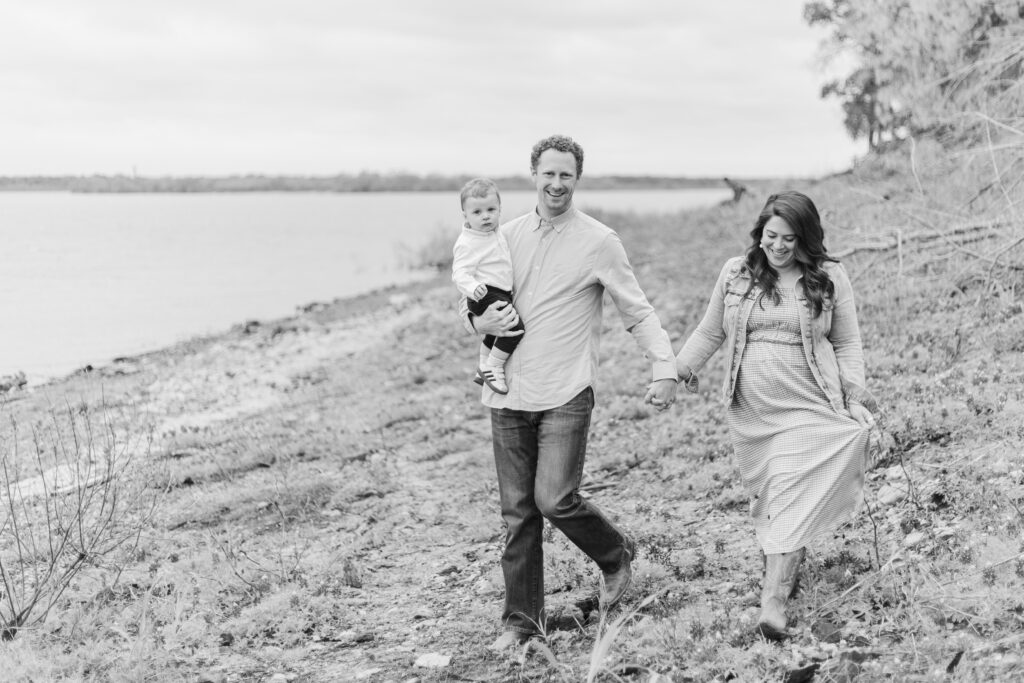 Family in the bluebonnets in Flower Mound