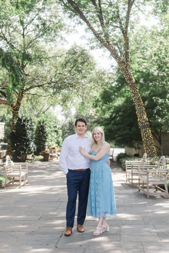Engaged couple at the Dallas Arboretum