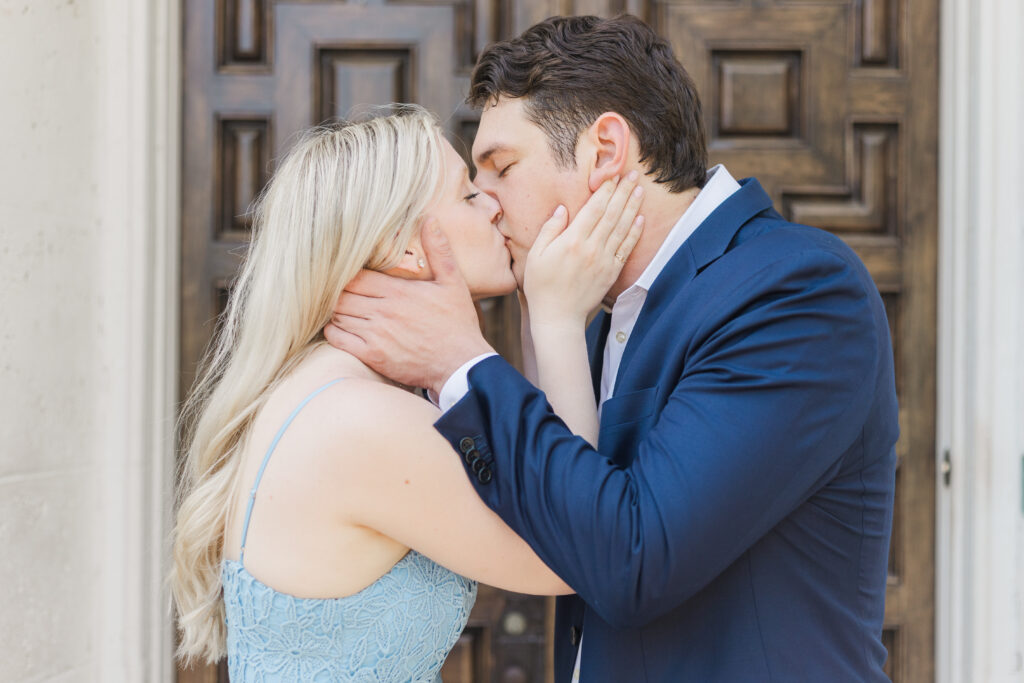Engaged couple at the Dallas Arboretum
