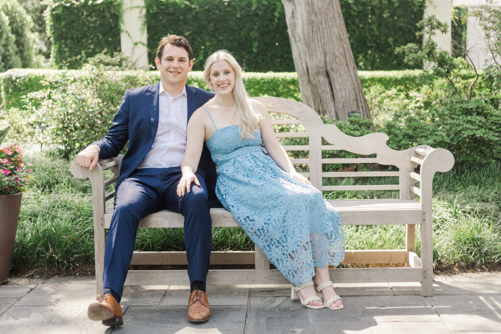 Engaged couple at the Dallas Arboretum