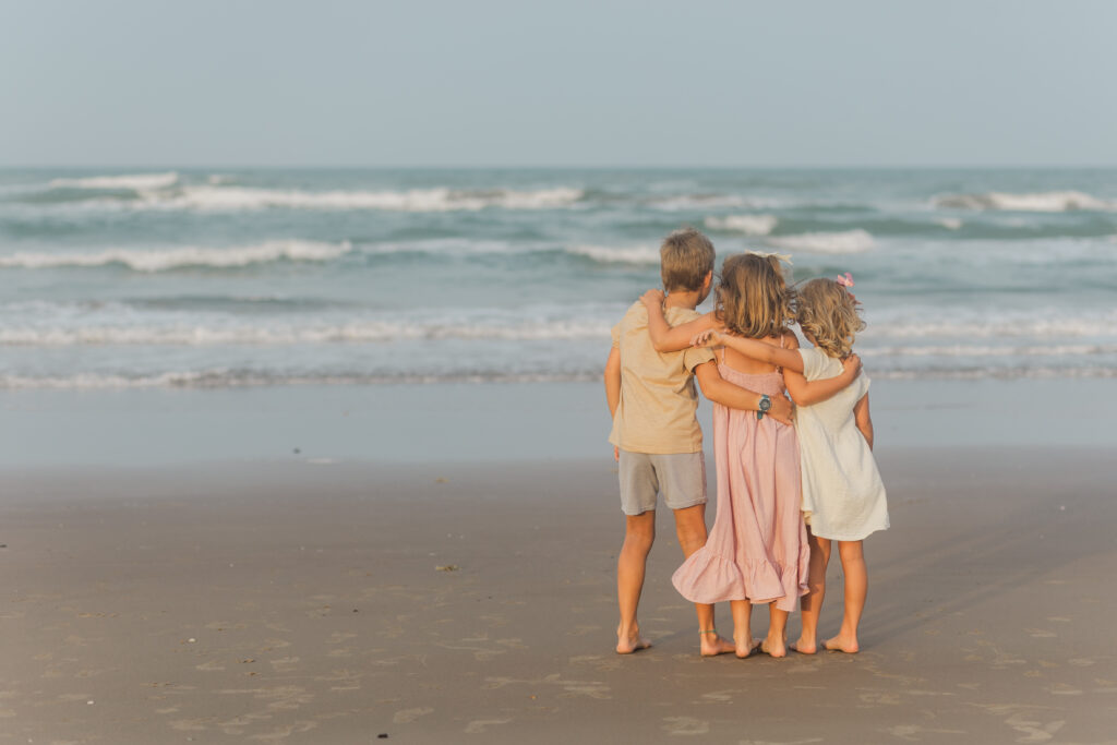 kids playing at the beach